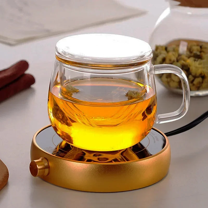 Transparent Glass Tea Cup with Lid